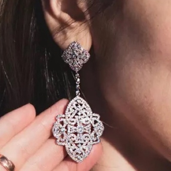 3ct Filigree Earrings - Picture 13 of 15